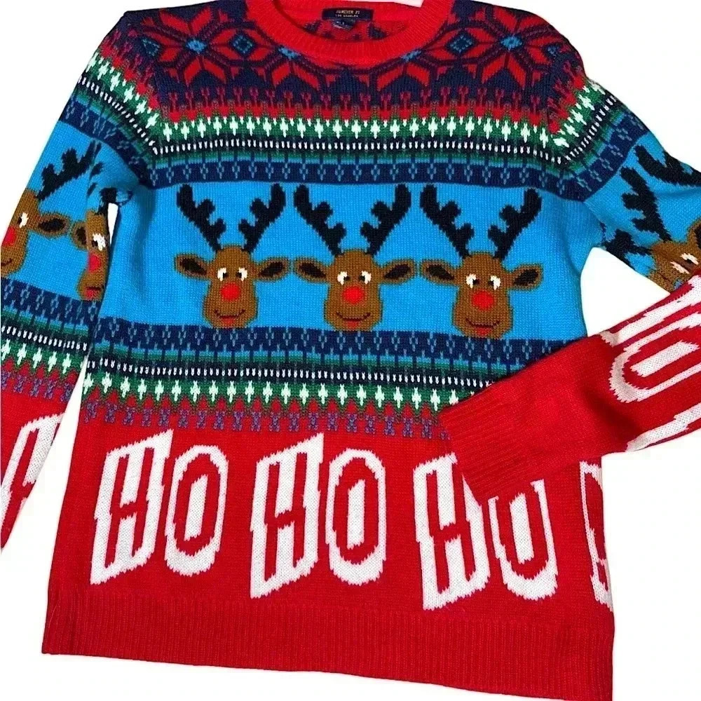 Forever 21 Reindeer HO HO HO Christmas Sweater small